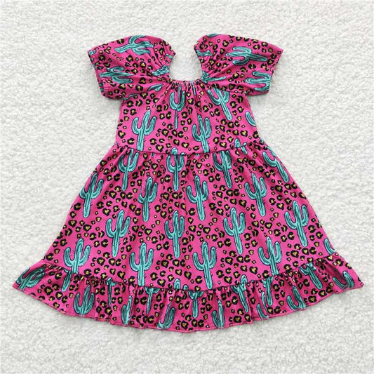 cactus girls dress summer kids skirts with pockets