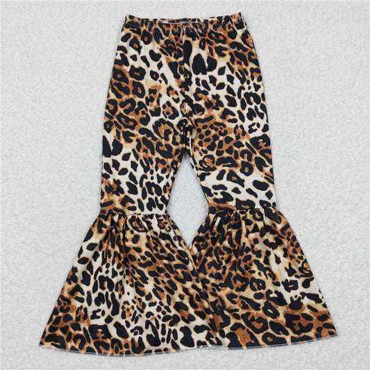 leopard print bells girls pants kids trousers