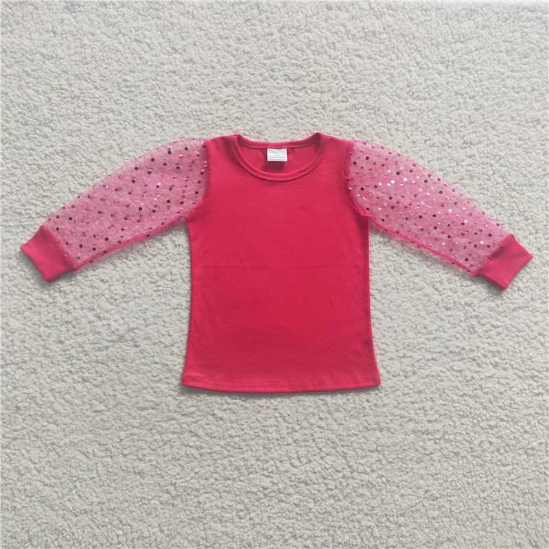 pink girls long sleeve shirt kids tops