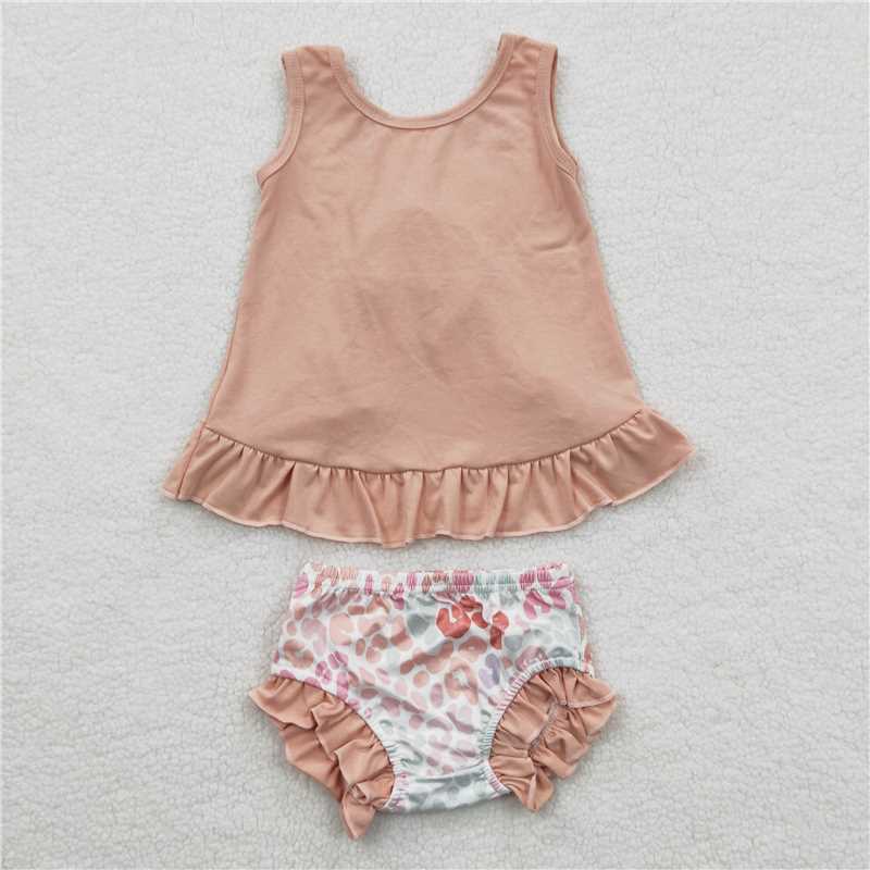 Girls baby bummies sets cotton bows vest & shorts