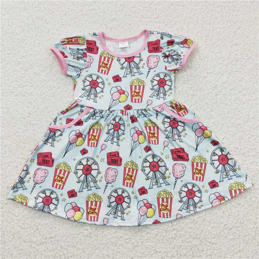 playground girls dress summer kids skirts with pockets