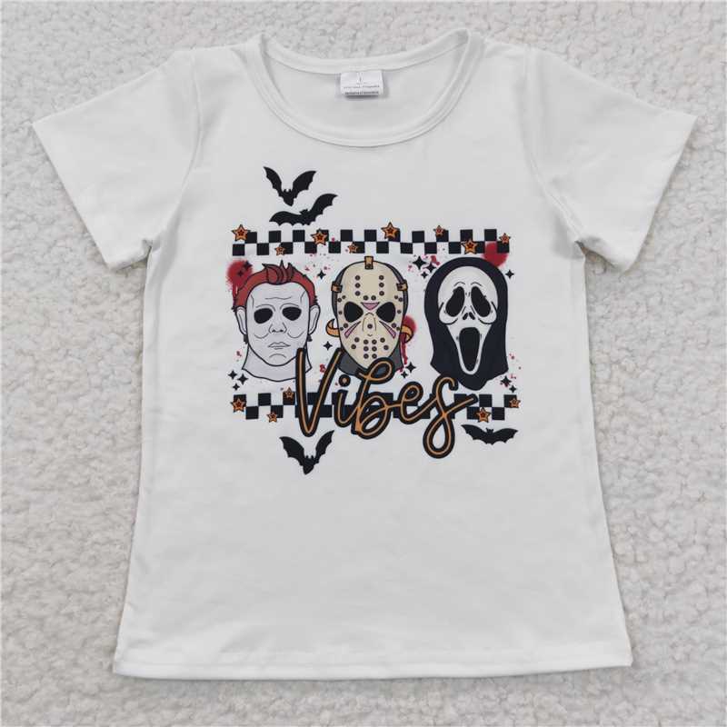 halloween vibes boy short sleeve t-shirt cartoon tops