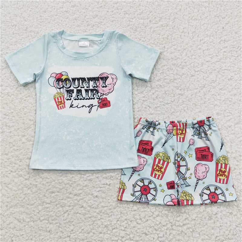 county fair boys shorts sets kids clothes