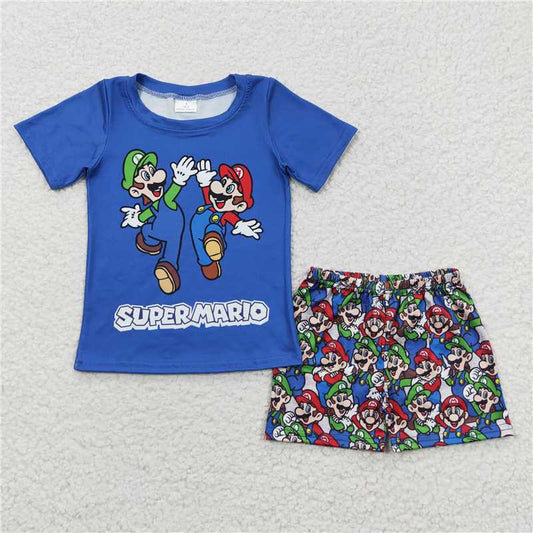 super mario boys shorts sets kids clothes