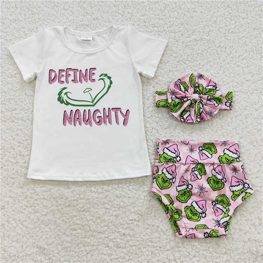 grinch baby girl bummies sets Christmas kids clothes