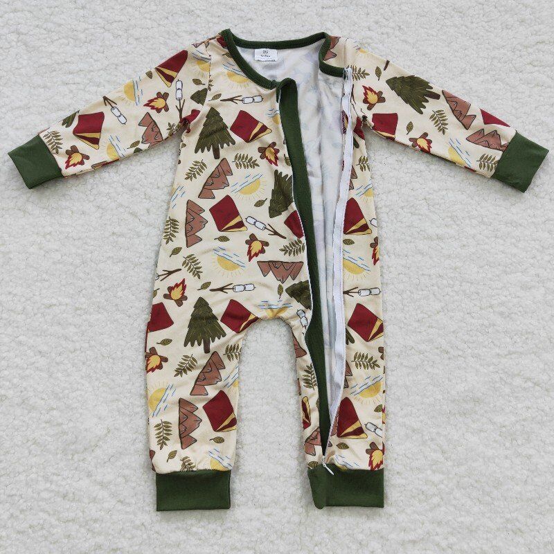 zipper romper camping jumpsuit baby clothes