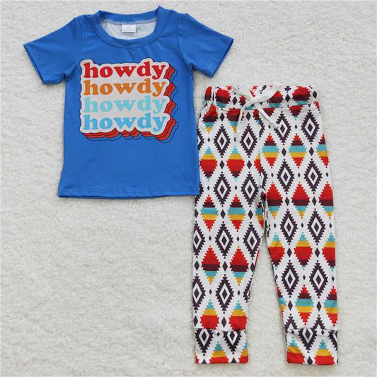 boys outfits howdy shirt & pants 2 pieces sets kids clothes