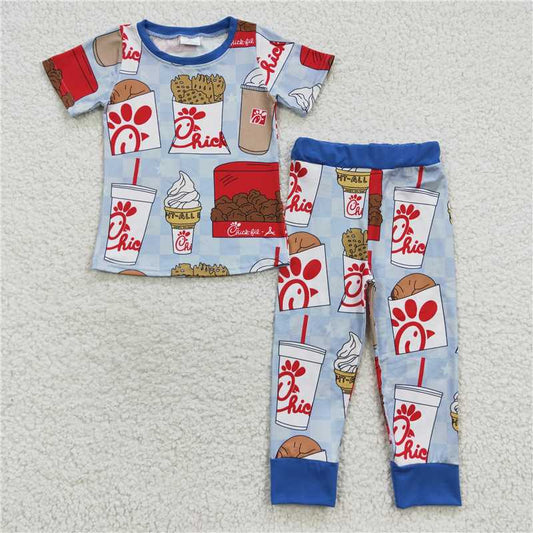 boys outfits chick shirt & pants 2 pieces pajamas sets kids clothes