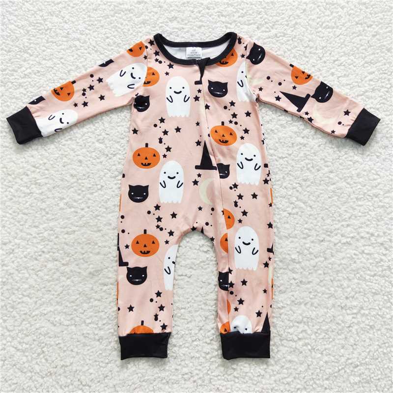 halloween zipper romper ghost pumpkin jumpsuit baby clothes