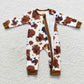 zipper romper brown cow jumpsuit baby clothes