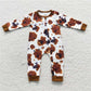 zipper romper brown cow jumpsuit baby clothes