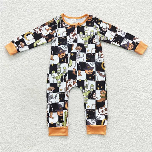 halloween west zipper romper boys jumpsuit baby kids clothes