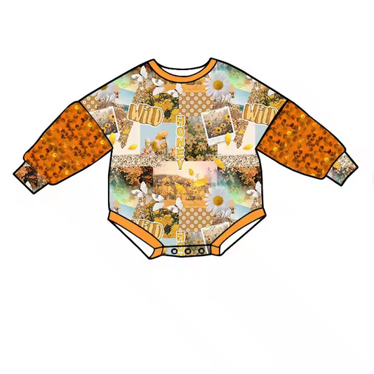 6.10 Letter flower long-sleeved toddler clothes