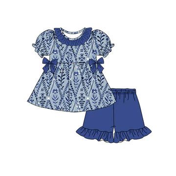 5.8 Royal Blue Doll Collar Summer Suit