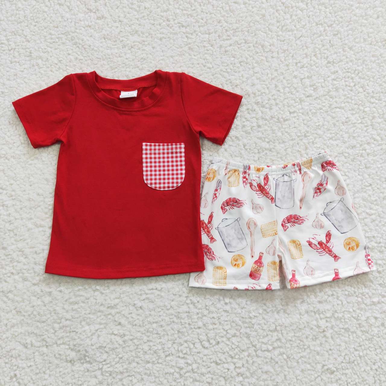 lobster boys shorts sets kids clothes