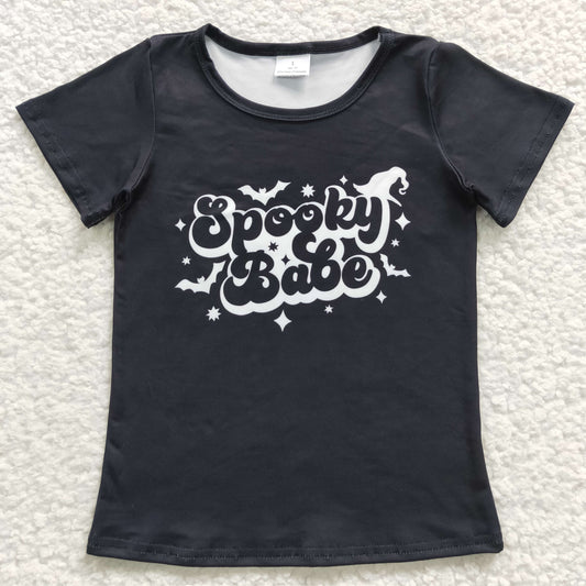 spooky babe kids t-shirt short sleeve top