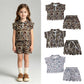 RTS NO MOQ Sibling milk silk Baby Girls Camo Print Zip Top Matching Scallop Edge Hem Shorts  Clothes Set