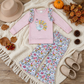 NEW RTS NO MOQ milk silk GLP3597 Embroidery Turkey Flowers Baby Girls Top Flare Pant Thanksgivings Clothes Sets