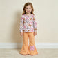 NEW RTS NO MOQ milk silk GLP3536 Baby Girls Bat Bows Ghosts Top Flare Pant Halloweens Casual Outfit