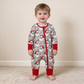NEW RTS NO MOQ milk silk LR3345 Baby Boys Khaki Camo Santa Christmas Two Way Zip Convertible Rompers