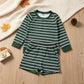 RTS NO MOQ yoga GLS0128 Baby Girls Green Long Sleeve Shirt Top Short Yoga Active Clothes Set