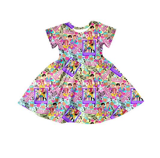 X11.21 Preorder(moq 5) Baby Girls Flowers Saja Boys Demon Hunter Knee Length Dresses