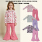 RTS NO MOQ Sibling milk silk Baby Girls Zip Pockets Pullovers Flare Pant Halloween Clothes Set