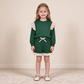 NEW RTS NO MOQ cotton GLS0218（GT1845+SS0998）Baby Girls Green Stripe Flutter Sleeve Top Pockets Ruffle Short Clothes Set