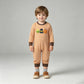 NEW RTS NO MOQ milk silk LR3037 Embroidery Baby Boys Orange Stripe Pumpkin Embroidery Long Sleeve Rompers