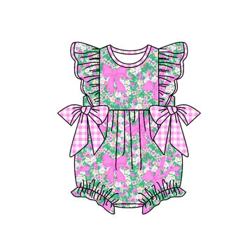 5.6 Purple flower bow toddler clothes