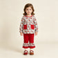 NEW RTS NO MOQ milk silk GLP3457 Baby Girls Red Green Checked Santa Print Pocket Long Sleeve Tunic Ruffle Pants Christmas Set