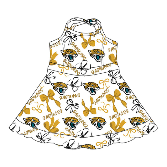 7.3Preorder (moq 5)Baby Girls Strap Eaguars Bows Plaid Shorts Ruffle Team Knee Length Dresses