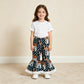 NEW RTS NO MOQ milk silk P0781 Baby Girls Blue Aztec Bow Bull Skull Plaid Bell Bottom Pants