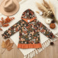 NEW RTS NO MOQ milk silk GT1644 Baby Girls Flower Print Ruffle Cuff Hooded Sweatshirt Casual Top