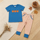 NEW RTS NO MOQ milk silk BSPO0693 Embroidery Baby Boys Fall Pumpkin Print  Pocket Long Sleeve Top Jogger Pants Outfit Daily Wear