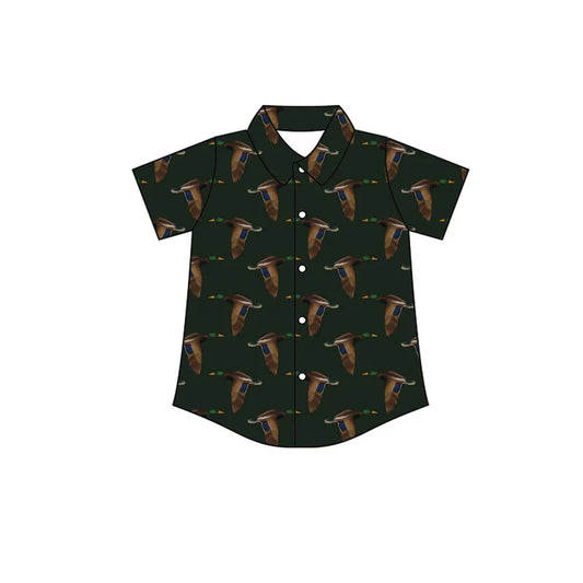 X1.14  Preorder (moq 5)Baby Boys Green Ducks Button Hunting Shirts Top