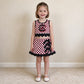 NEW RTS NO MOQ Yoga GSD4288 Baby Girls Maroon Checked Top Bows Skirt Short Scallop Team Clothes Set