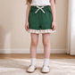 NEW RTS NO MOQ milk silk SS0998 Baby Girls Green Stripe Bow Pockets Shorts Bottom