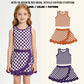 RTS NO MOQ Sibling milk silk Sibling Baby Girls Colorful Checked Vests Scallop Skirt Short Yoga Active Clothes Sets