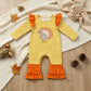 NEW RTS NO MOQ milk silk LR3144 Embroidery Turkey Baby Girls Orange Stripe Thanksgivings Ruffle Pant Rompers