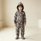 NEW RTS NO MOQ milk silk LR3029 Baby Boys Camo Ducks Zip Pocket Long Sleeve Hunting Rompers