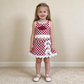 NEW RTS NO MOQ Yoga GSD4286 Baby Girls Maroon Checked Bows Skort Team Yoga Scallop Set