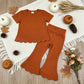 NEW RTS NO MOQ cotton GSPO2345（GT1775+P1083）Baby Girls Short Sleeve Shirts Top Flare Pant Scallop Sets