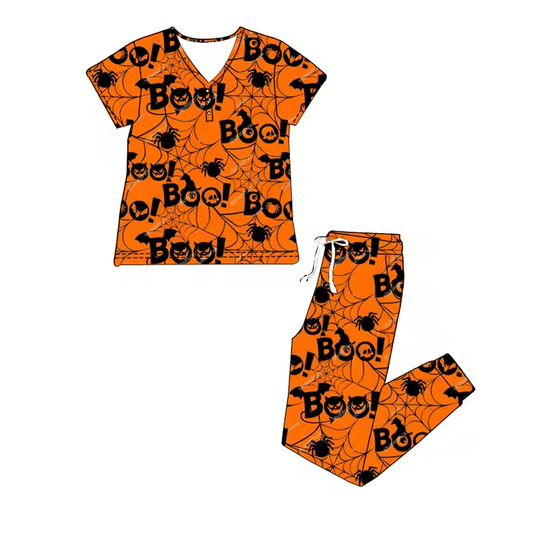 6.21 Letter Spider Short Sleeve Pants Suit