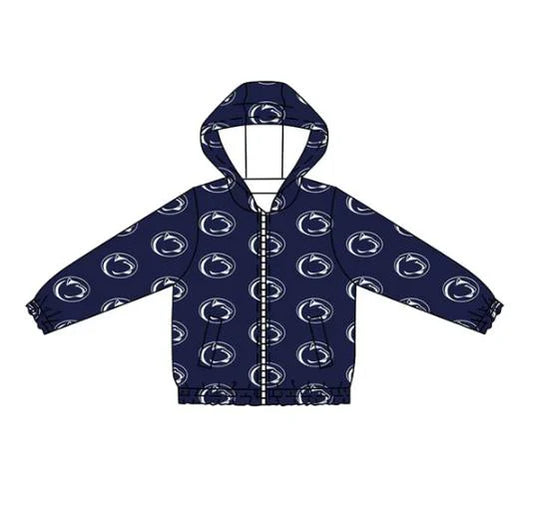 7.31Preorder (moq 5)Baby Boys Navy Long Sleeves Leopards Plaid Hoodies Cardigan Jackets Top