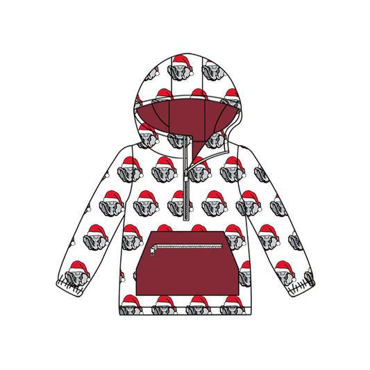 X8.14Baby Kids Alabama Team Christmas Zip Hooded Pullovers Tops
