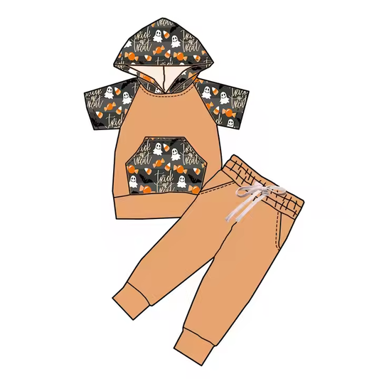 6.16 Boys Halloween Orange Pocket Set
