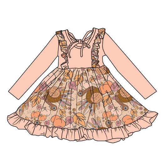 6.12 Turkey Thanksgiving Long Sleeve Dress
