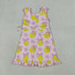 3.31 GSD3683 Baby Girls Pink Checked Bows Lemons Yoga Active Shorts Ruffle Knee Length Dress