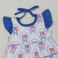 3.28 GSSO3296 Baby Girls Blue Stripe Bows Flags Tunic Ruffle Short 4th of July Clothes Sets